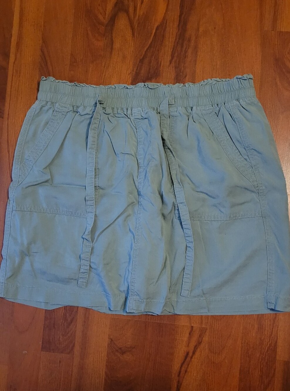 Light Blue Casual Drawstring Skort